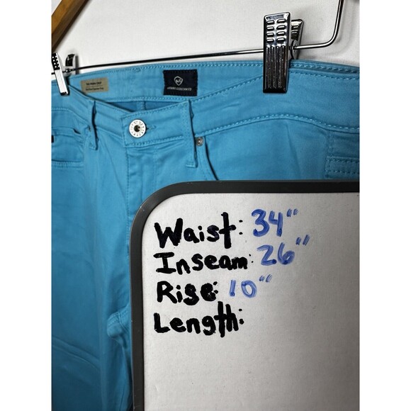 AG Adriano Goldschmied The Prima Crop Mid Rise Cigarette Crop Blue Pants size 31 - Picture 8 of 8